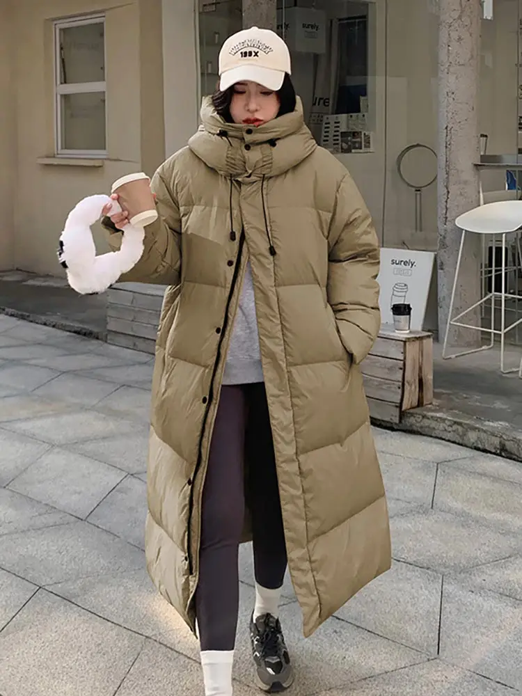 MEILLY DOLPHIN New Solid X-Long Straight Winter Coat Women Parkas Clothes Casual Hooded Warm Winter Jacket Female Outerwear