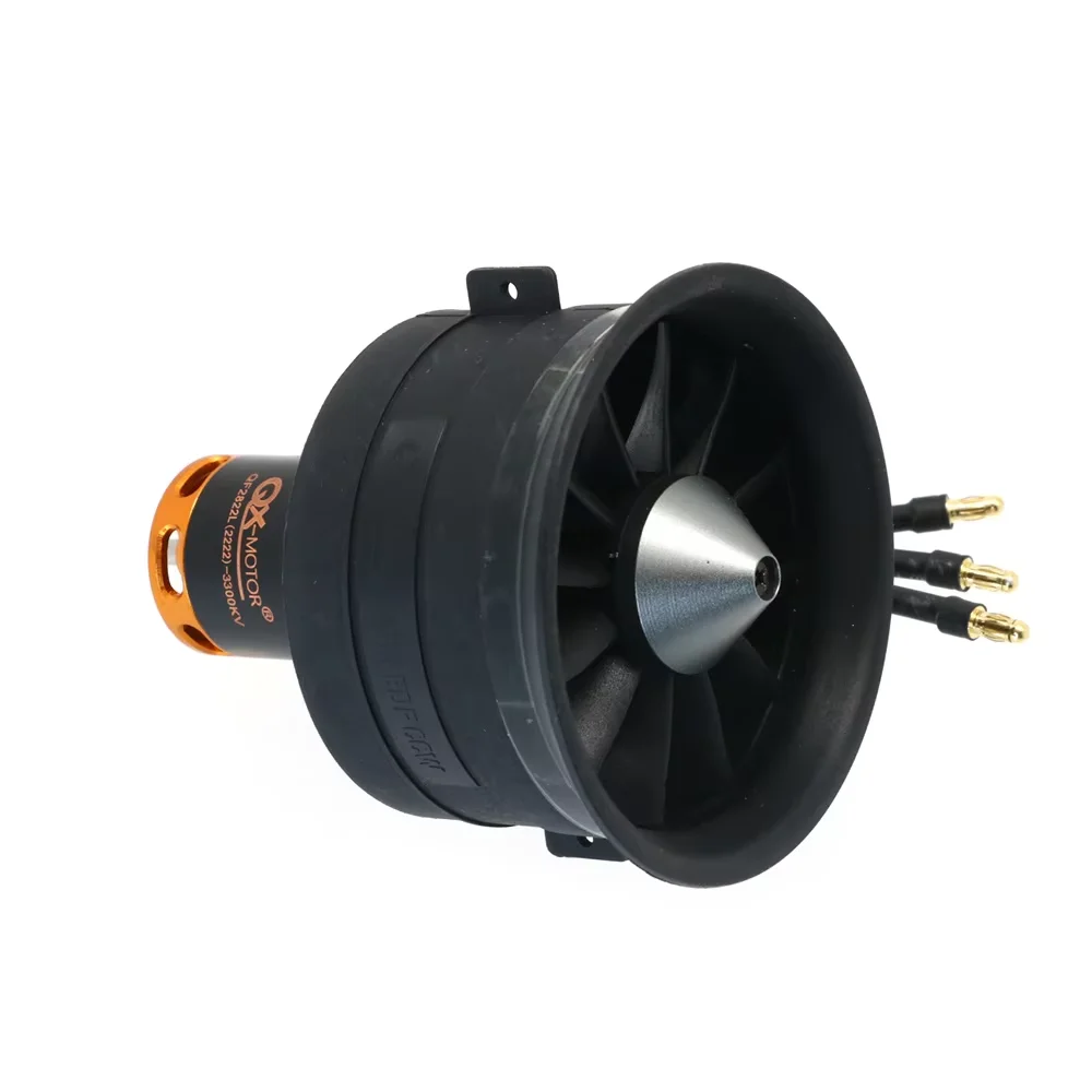 Фото QX-MOTOR 64 мм EDF 12-лопастной импеллер QF2822 Бесщеточный двигатель 2100KV 2300KV 3300KV 4300KV CW CCW 60A 80A ESC для радиоуправляемых моделей №1