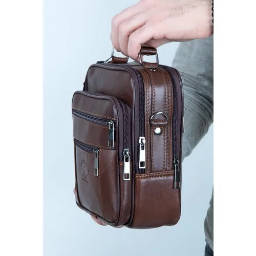 Мужская сумка из натуральной кожи со стальным корпусом и ремешком среднего размера от AliExpress RU&CIS NEW