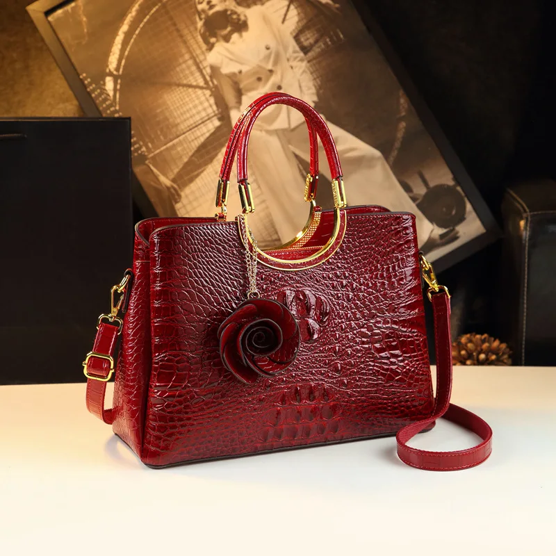 Женская сумка-тоут с крокодиловым узором роскошная кожаная сумочка модный