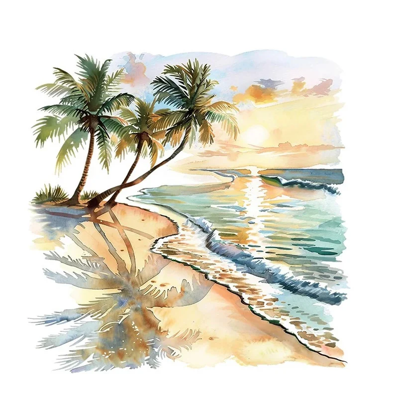 

Наклеечка на унитаз Тропический пляж и закат