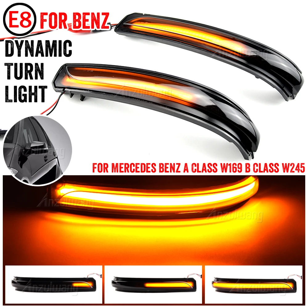 

2Pcs Dynamic Blinkers LED Streamer Turn Signal Lamp Car Rear Mirror Indicator Light For Mercedes Benz A B Class W169 W245 08-12