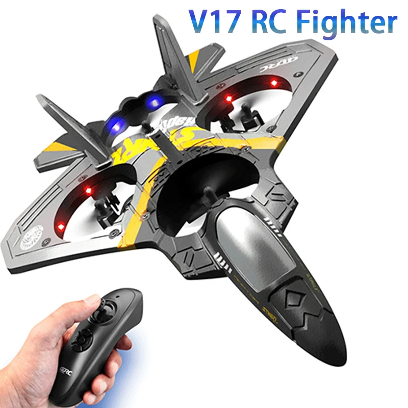 

V17 RC Remote Control Airplane 2.4G Remote Control Fighter Hobby Plane Glider Airplane EPP Foam Toys RC drone Kids Gift 2022