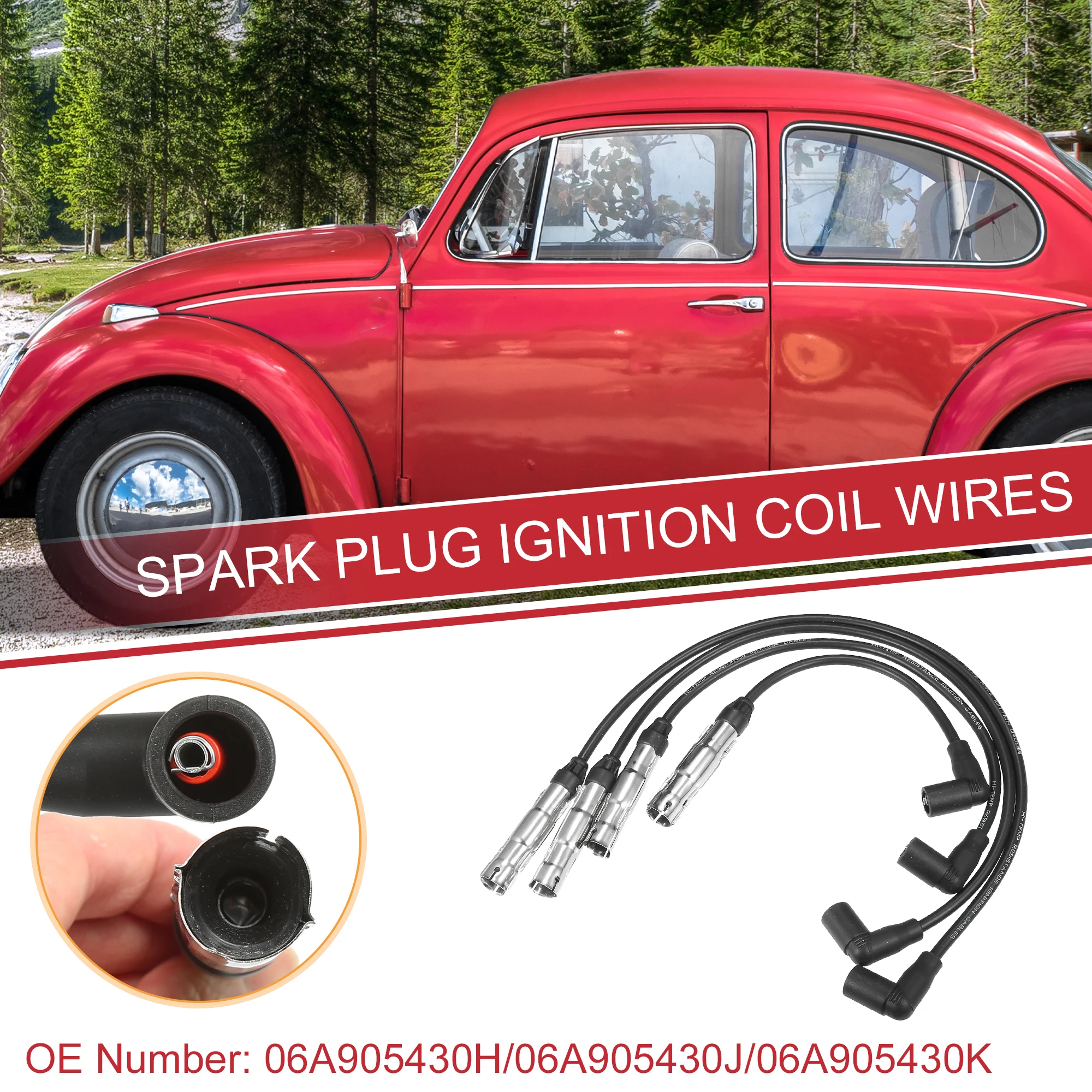 UXCELL 4 шт. Свеча зажигания провод Модель № 06a905430j для VW Beetle Golf