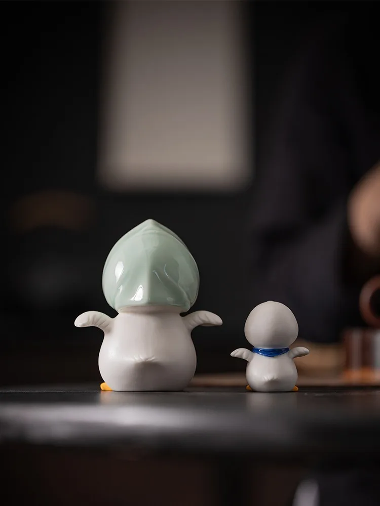 Керамический чайный домашний питомец креативный чай с милым утенком скульптура
