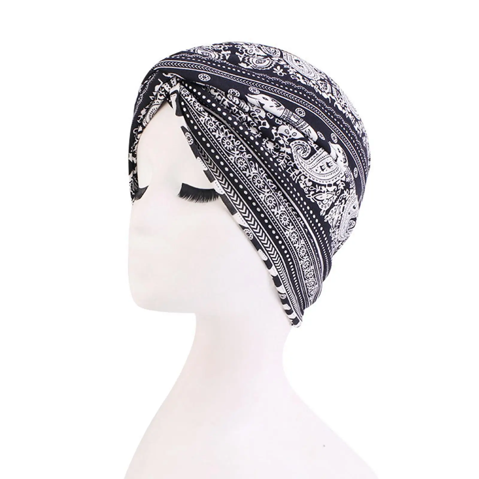 

Soft Chemo Caps Print Head Scarf Cover Hat Bandana Turban Hat Headwrap for