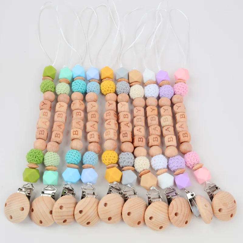 Детские соски зажимы не содержит Бисфенол А деревянные персонализированные