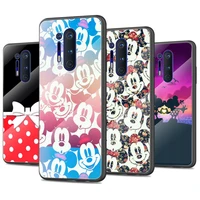 disney mickey minnie tempered glass phone case for oneplus nord 2 5 6 7 8 9 10 t pro 100 10