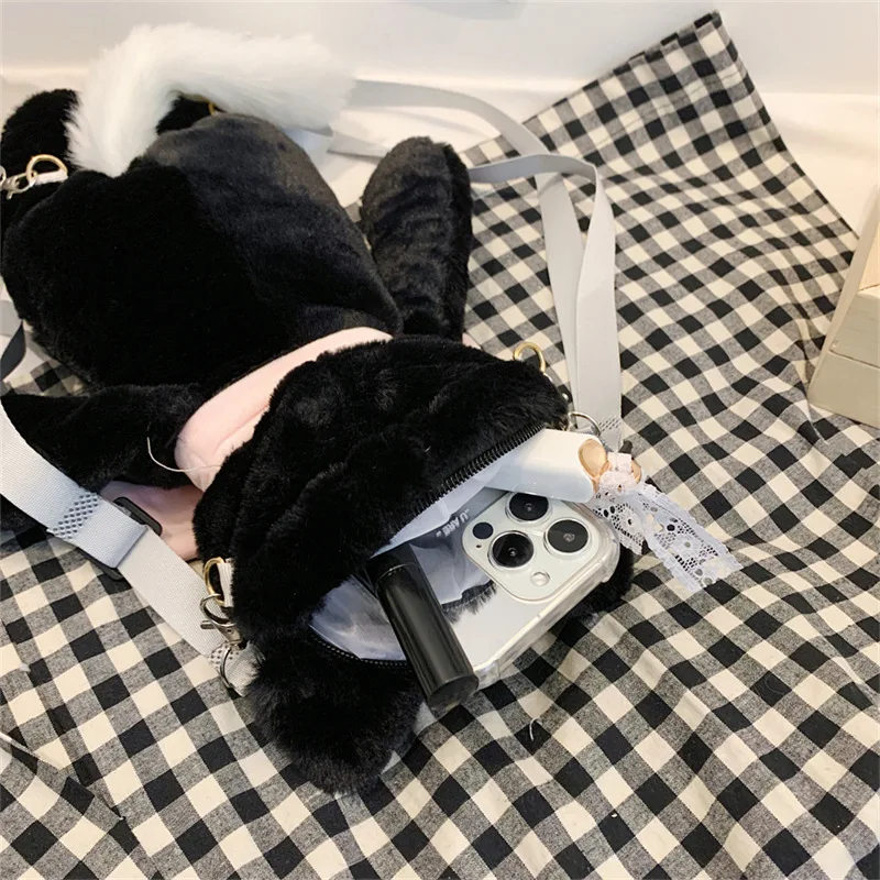 

Подарочная плюшевая сумка PlushKids для девочек, милая набивная сумка через плечо в японском стиле с животными из мультфильмов, маленькая сумочка для телефона