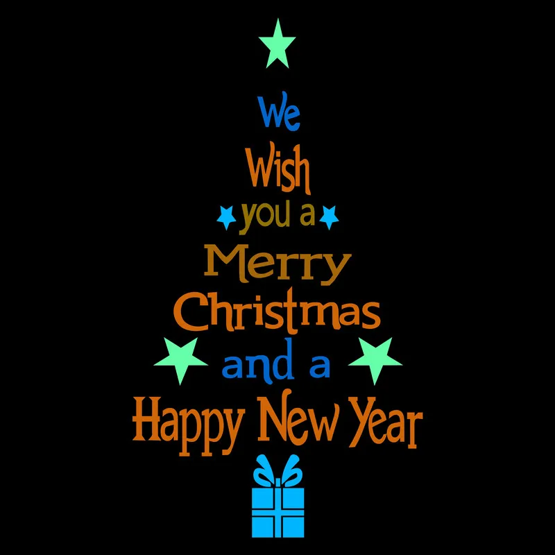 Мы желаем вам счастливого Рождества и нового года светящиеся наклейки для