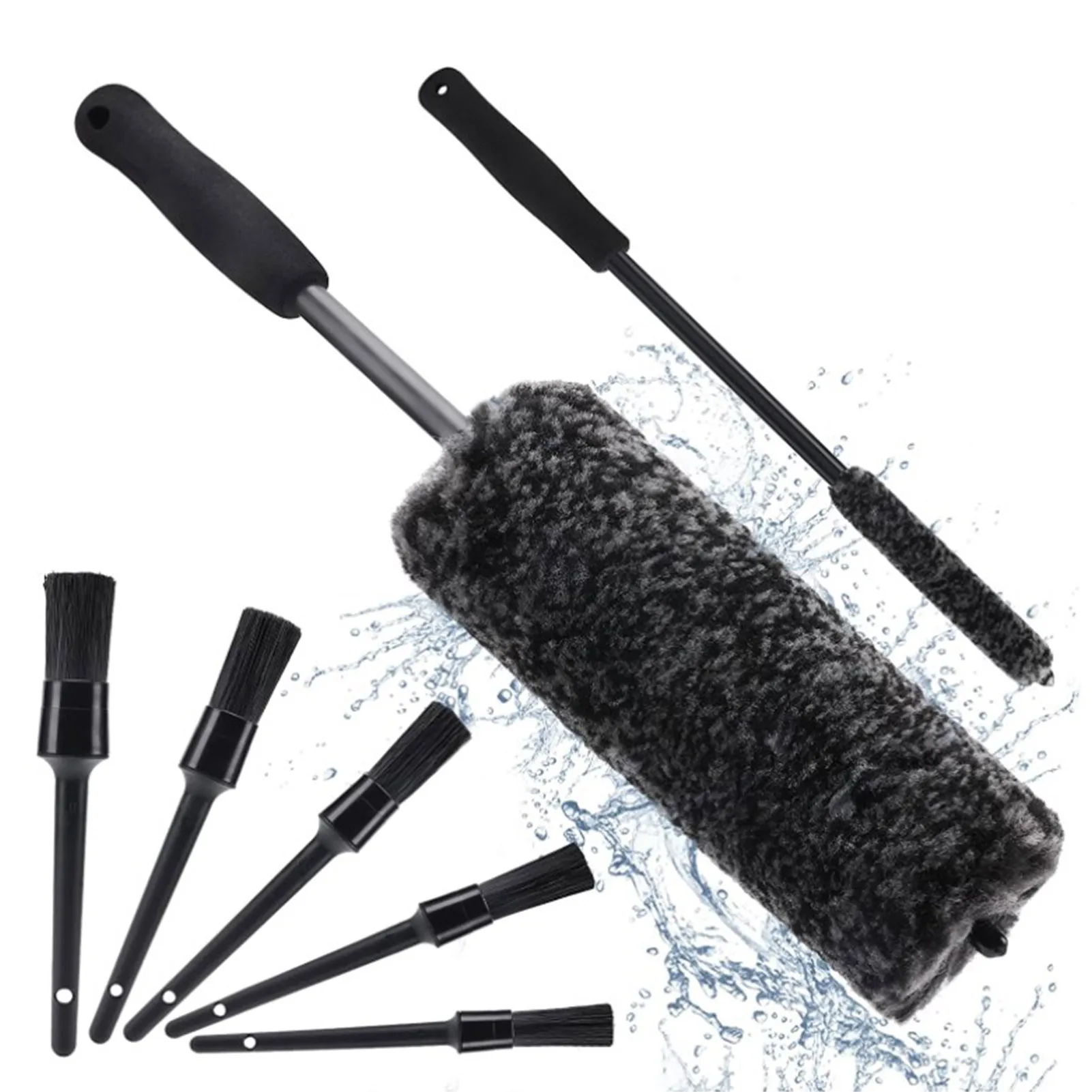 

7Pcs Wheel & Tire Brush Car Detailing Rim Brush Kit Rim Brush Kit For Cleaning Wheels Rims Exhaust Tips Motorcycles Bicycles