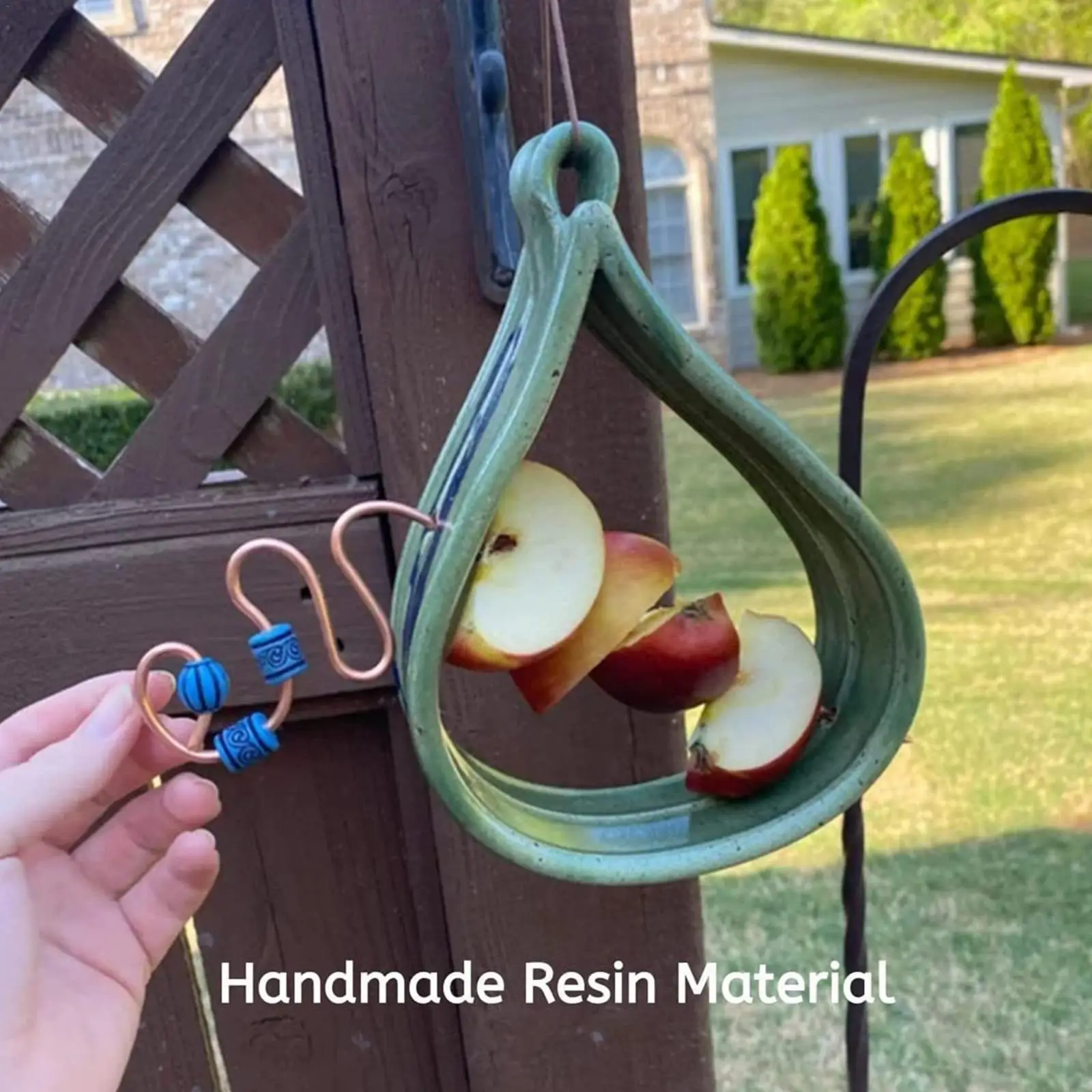 

Blue Pet Bird Feeder Pet Food Dispenser Outdoor Hanging Multiple Holes Bird Feeder Flying Animal Automatic Foot Feeding Tool