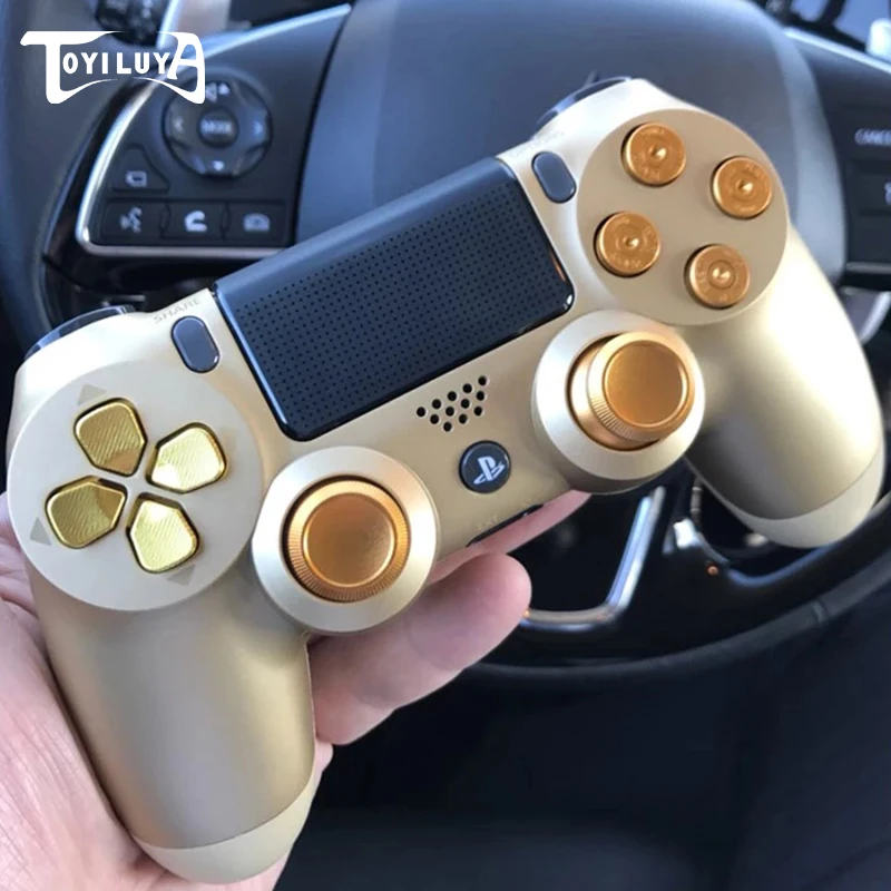 

Золотые металлические Джойстики, аналоговые кнопки управления, хромированные d-панели для контроллеров Sony PS4