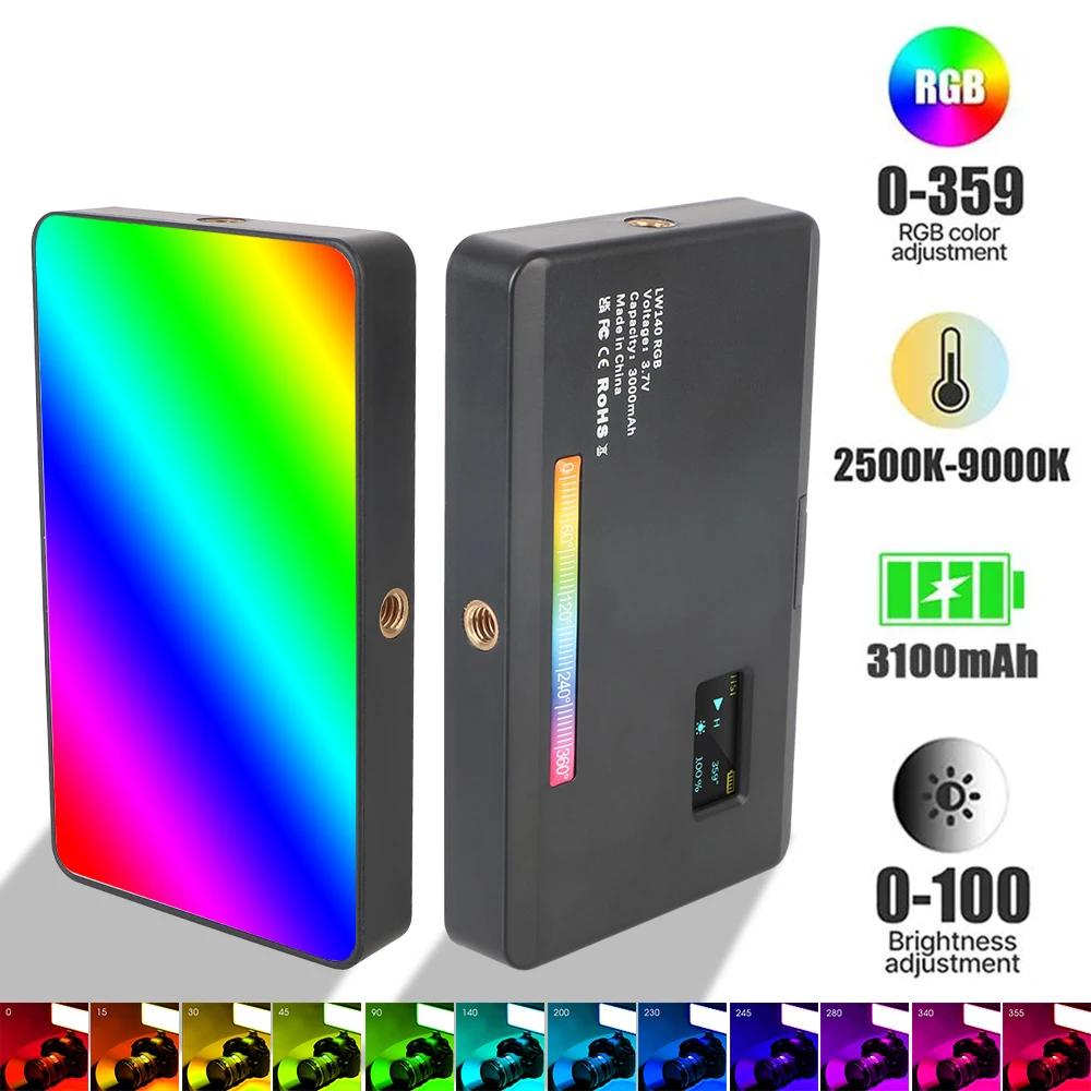 

Портативная студийная фотолампа 2500K-9000K, лампы для фотоаппарата, RGB, LW140, фотолампы для детской фотосъемки с аккумулятором