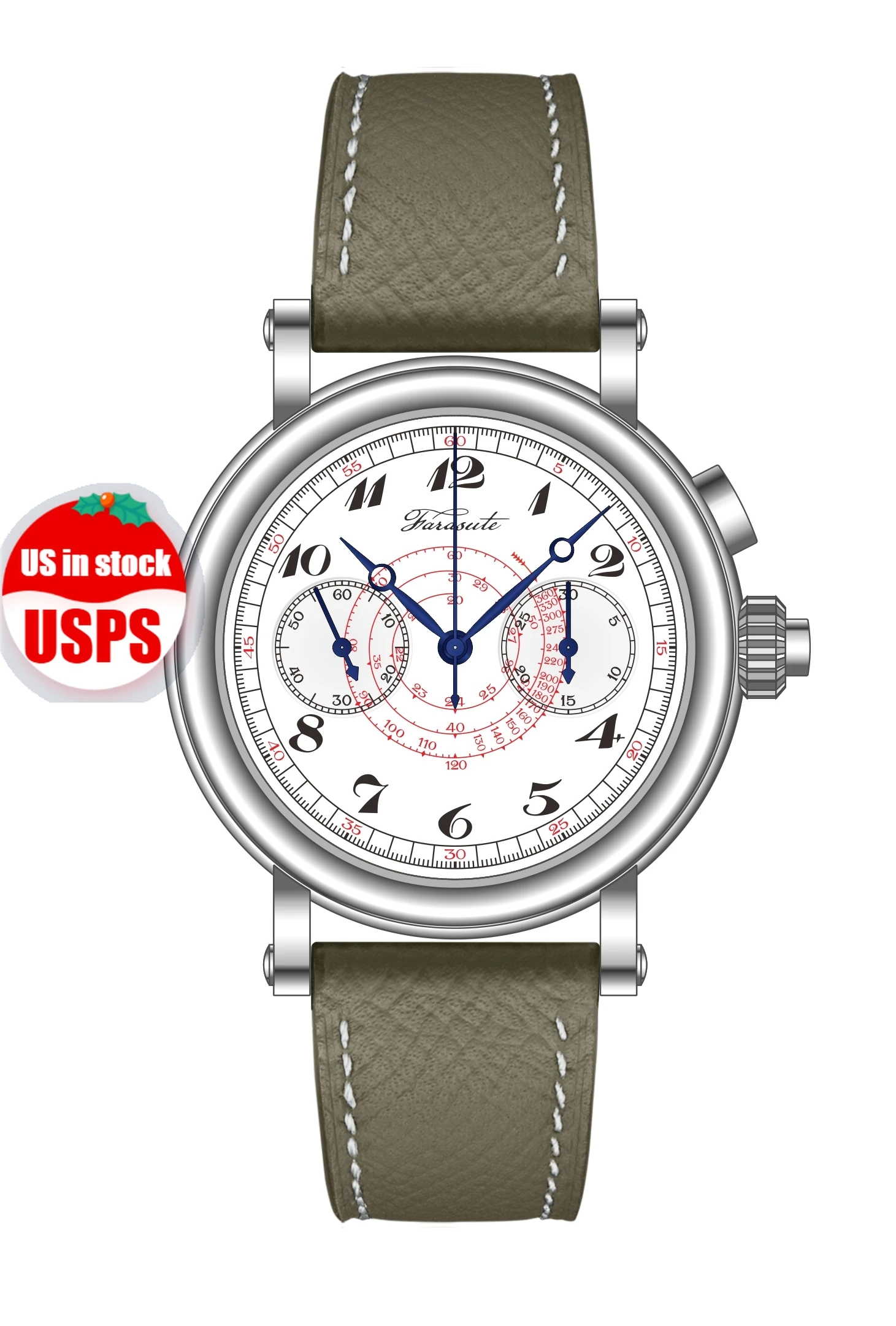 FARASUTE Homage 40 мм мужские часы хронограф панда ручные ветровые наручные с сапфировым