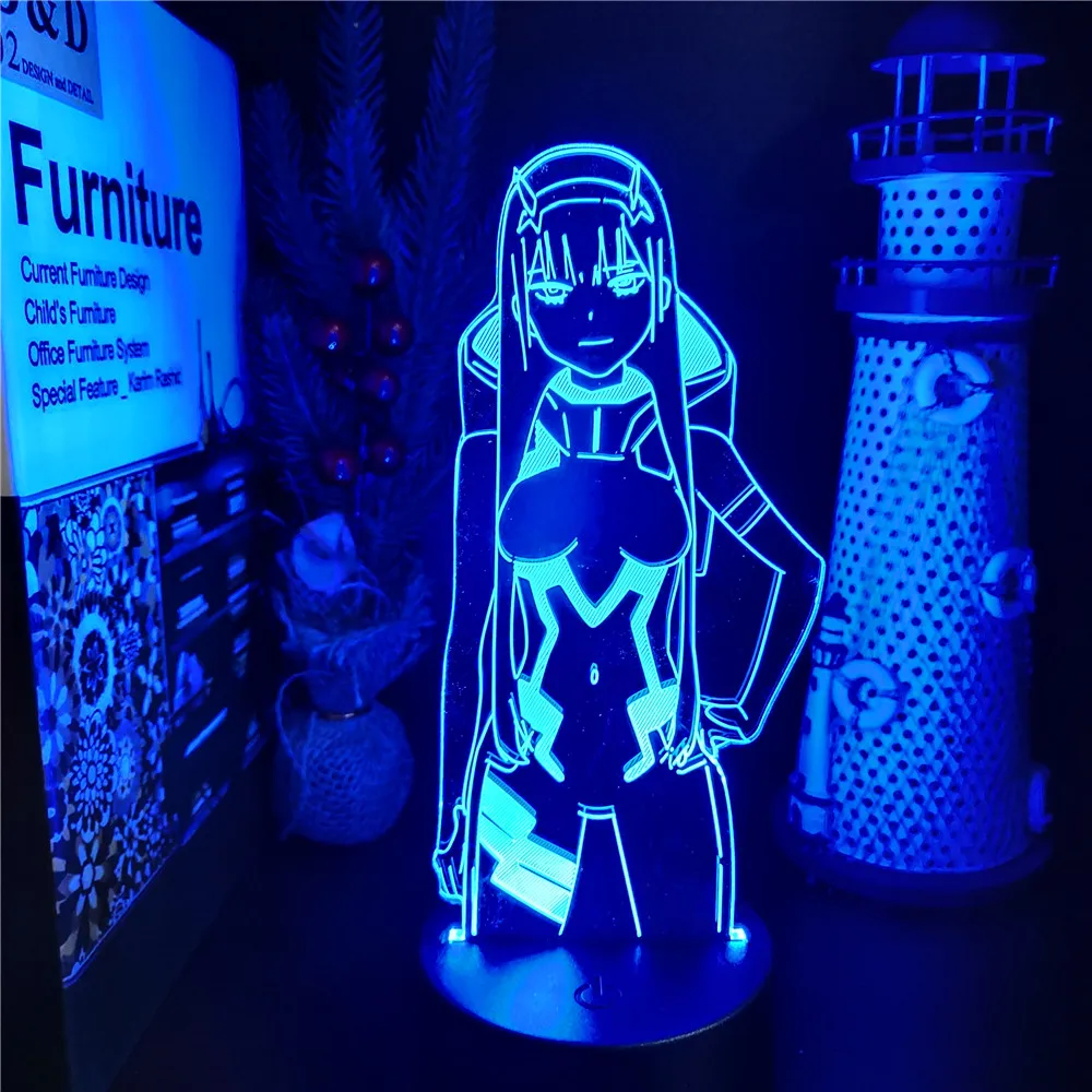 

Zero Two Darling in the fran Hot Accessoires Manga 3D Night Light Bedroom Decorartion Light Setup Display Kid Birthday Gift MX