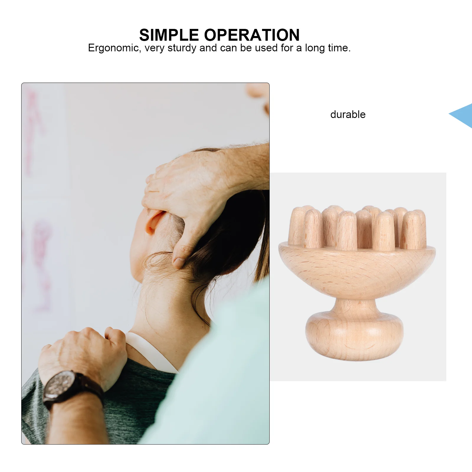 Деревянная массажная расческа щетка для волос головы буковый ручной массажер