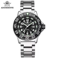 addies mens military quartz watch silicone strap 45mm tube luminous watch rotating bezel 50m waterproof outdoor sports watches