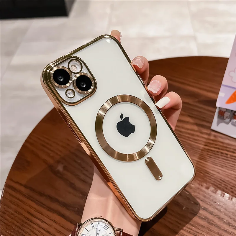 

Full Lens Protection Electroplate Clear Magsafe Case For Huawei Mate 20 Pro 30 40 50 P30 Wireless Charge Soft Silicone Cover