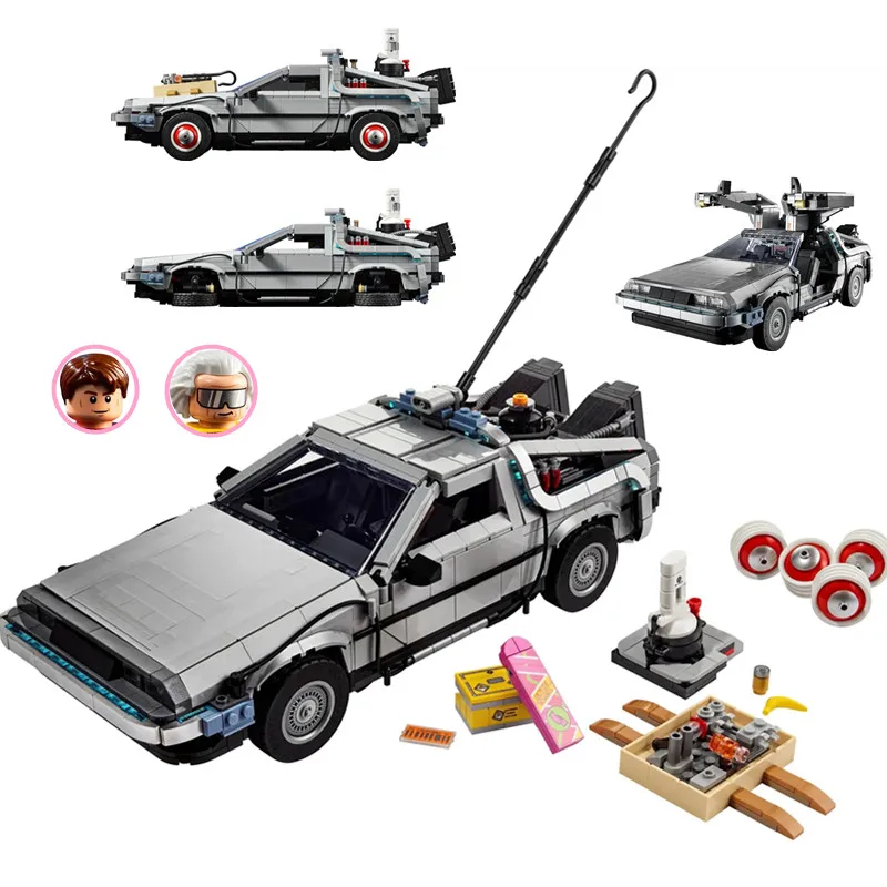 

Compatible 10300 2022 Back To The Future Time Machine Supercar Model Building Kit Block Bricks Children Toys Kid Gift