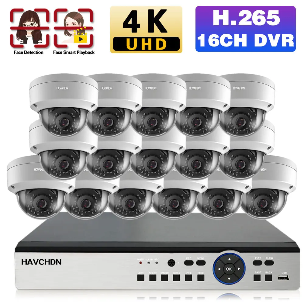 Купольная камера видеонаблюдения 4K 16 каналов 8 Мп XMEYE | Безопасность и защита