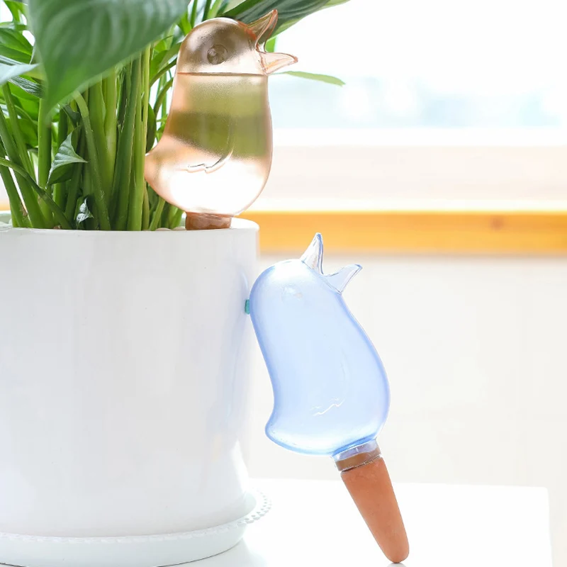 Automatic Indoor Drip Irrigation Watering System Kit Cute Birds Potted Plant Waterers Spike For Garden Houseplant Watering Tool