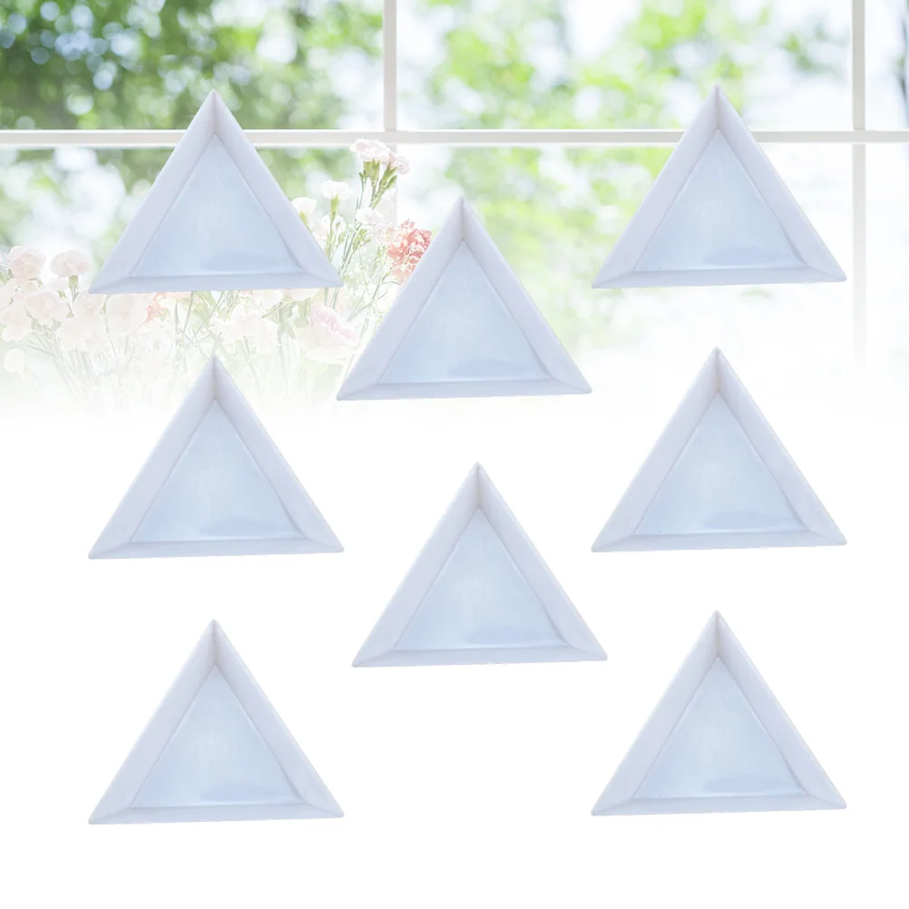 

24pcs Jewelry Plates Triangle Durable Lightweight Plate Dish for Rhinestones Jewelry Findings Ornaments Storage