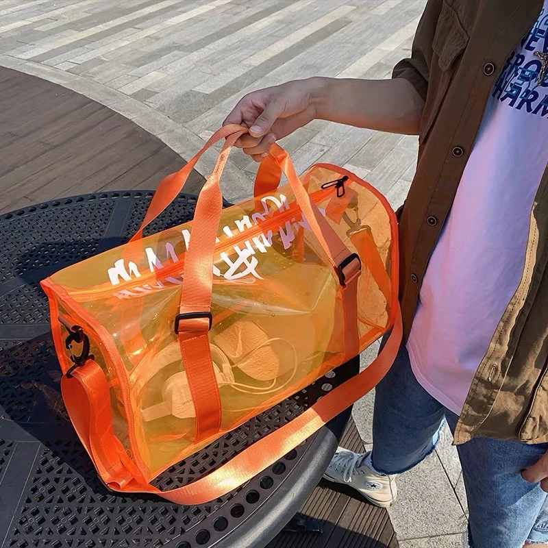 Waterproof Transparent PVC Travel Bag Luxury Designer Shoulder Bag For Women Men Large Capacity Tote Leisure Travel Handbags