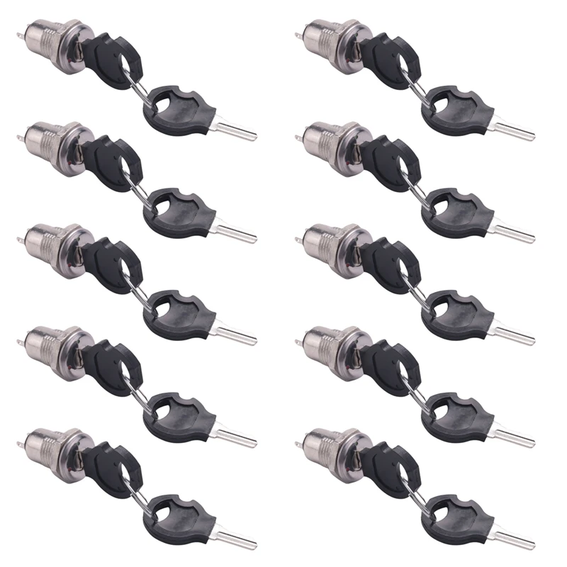 

10X ВКЛ./ВЫКЛ. Две клеммы Keyswitch Keylock Switch W Keys