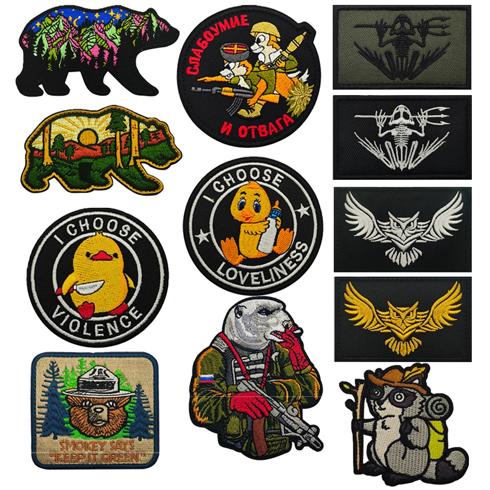 Многоразовый выбор новый стиль тактическая вышивка медведь Орель утка Цыпленок