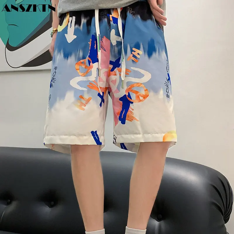 

Летние новые модные мужские спортивные шорты ANSZKTN с принтом пять центов