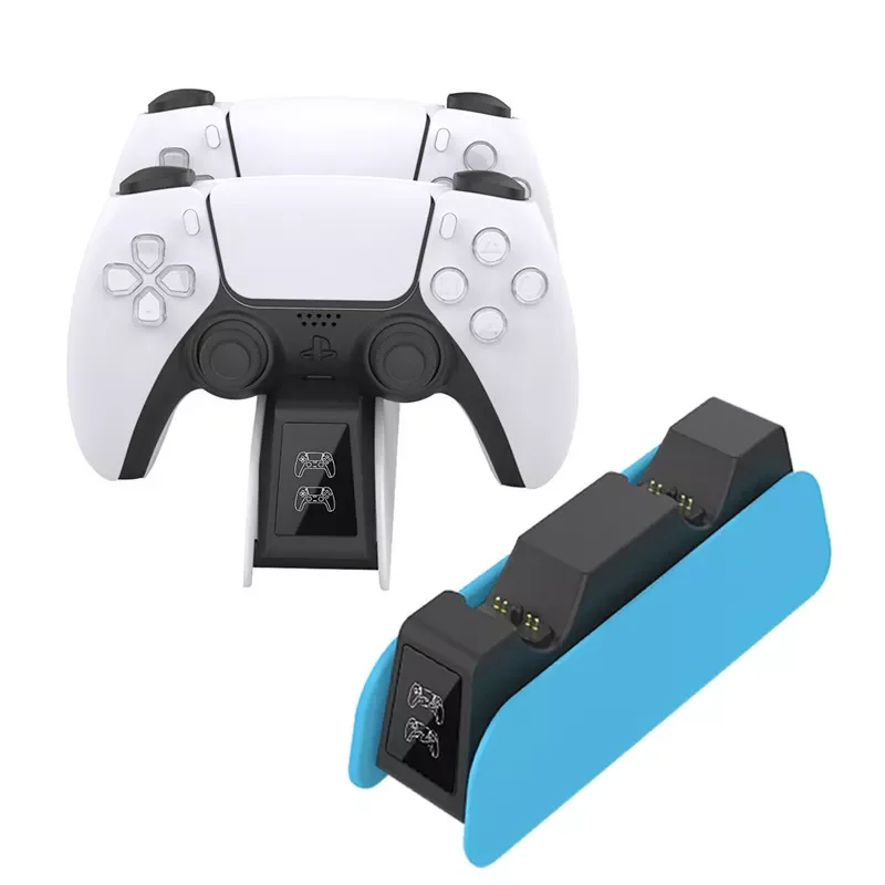 

Беспроводной контроллер PlayStation5 с двойной зарядкой, гарнитура Ps5 с контактным разъемом, игровая Подставка для зарядки с сиденьем светодиодн...