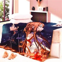 anime sword art online blanket mat home hotel soft bedspread beach towel cover table kids boy girl cosplay
