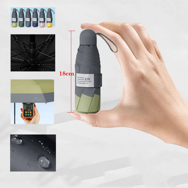 

8 ребро ветрозащитный мини Зонт от дождя для женщин и мужчин анти-УФ 5 складной зонт для путешествий Женский Мужской Карманный Детский подар...