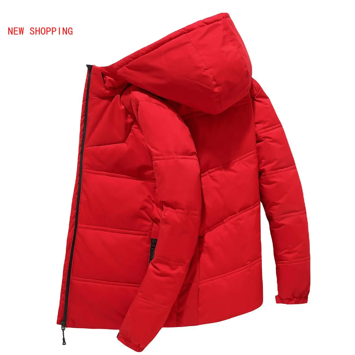 Quality Brand Men Down Jacket Slim Thick Warm Solid Color Hooded Outdoor Coats Fashion Casual Down Jackets Male Outwear black