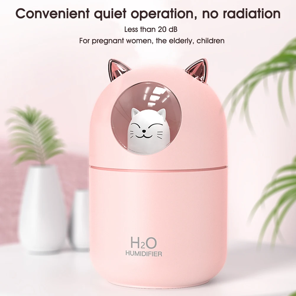 

Portable 300ml Air Humidifier Aroma Oil Diffuser USB mini Cool Mist Sprayer Colorful Night Light Humidificador for Home Car