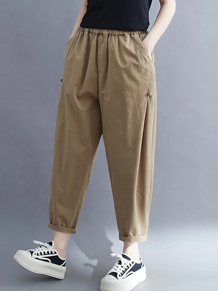 Женские повседневные шаровары Новое поступление 2022 однотонные универсальные