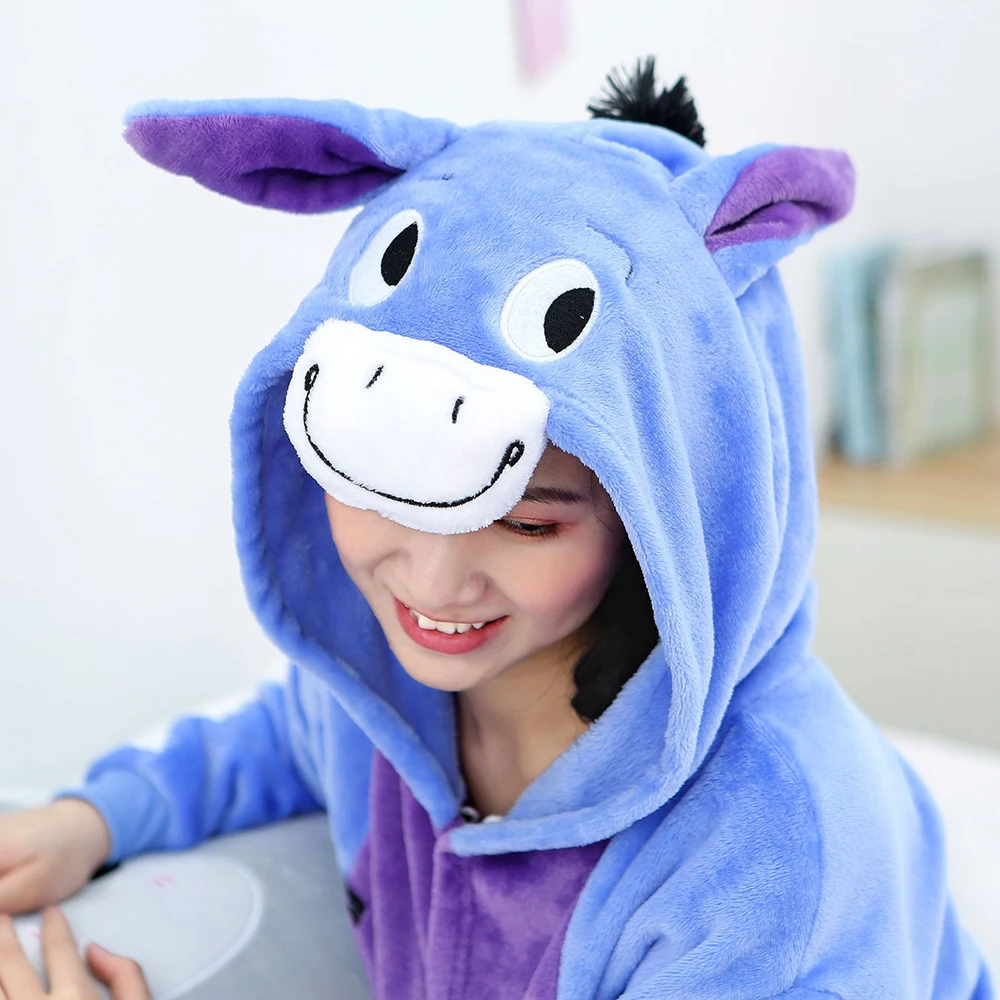 

Unisex Winter Cute Animal Onesies Women Nightwear Adults Flannel Sleepwear Pajamas Halloween Carnival Cosplay Anime Costumes Set
