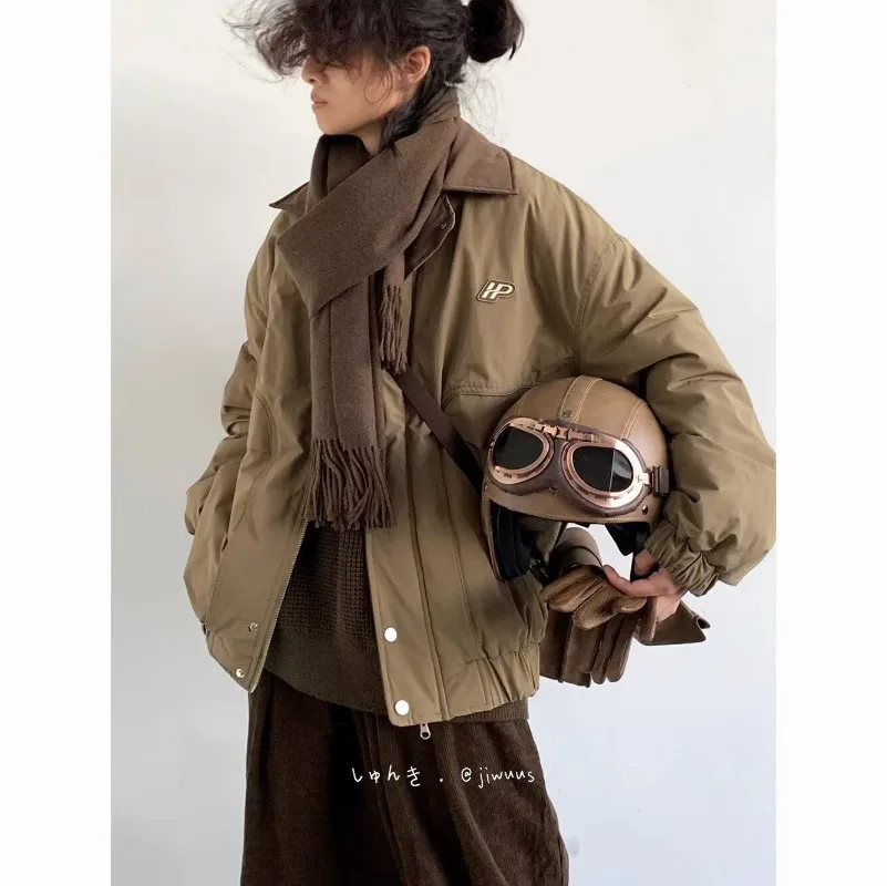 Куртка-бомбер в стиле ретро для мужчин и женщин свободная мотоциклетная куртка