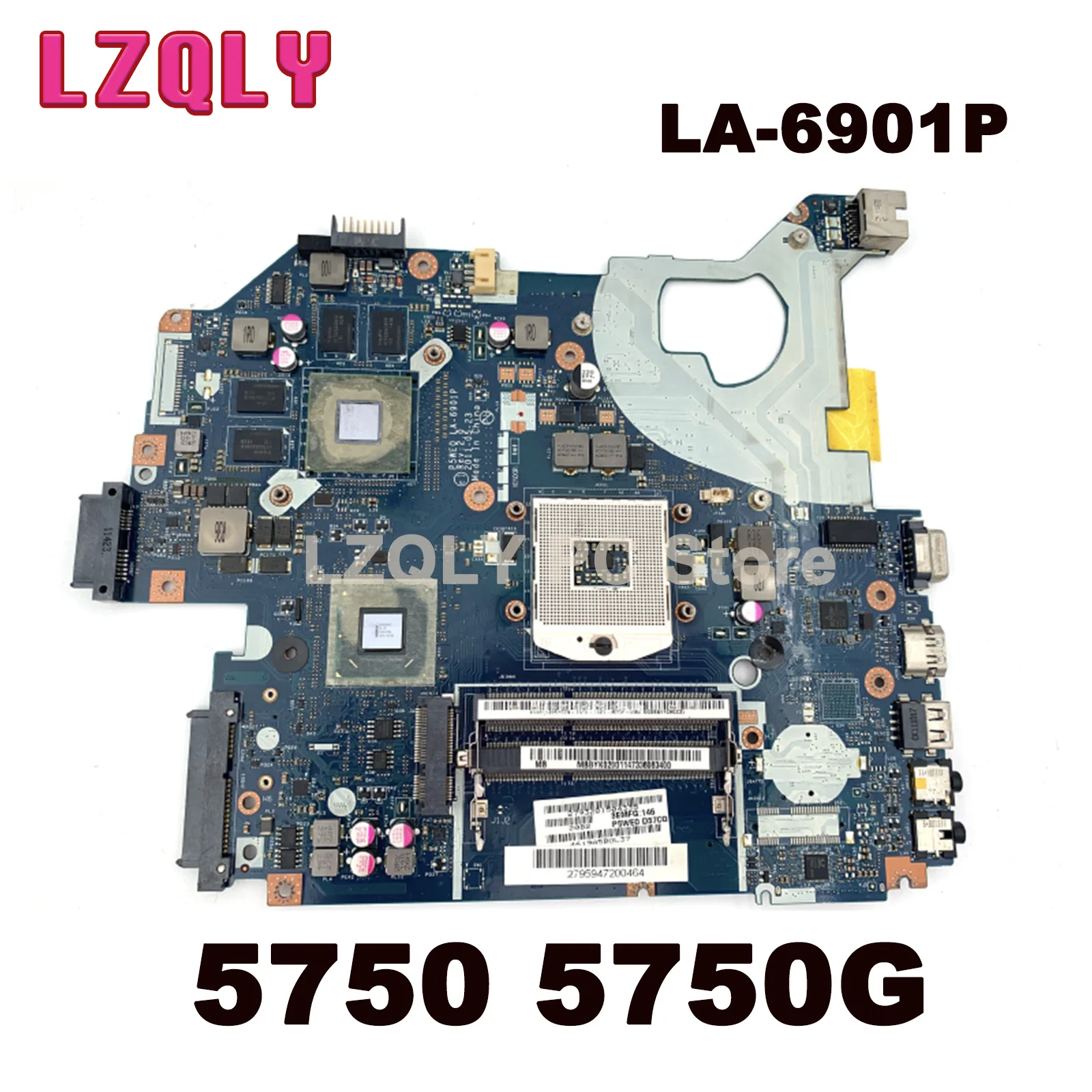 Материнская плата LZQLY для ноутбука P5WE0 LA-6901P Acer Aspire 5750 5750G 5755G, ПК mbpn byk02001 Socket PGA989 DDR3 HM65 GT630M GPU 2G