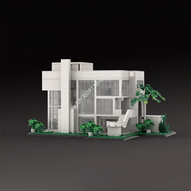 Фото 2859 шт. MOC Smith House Richard Meier, модульная модель, строительные блоки, архитектура, сделай сам, рождественские подарки, идея, игрушки, образовательный кирпич №2