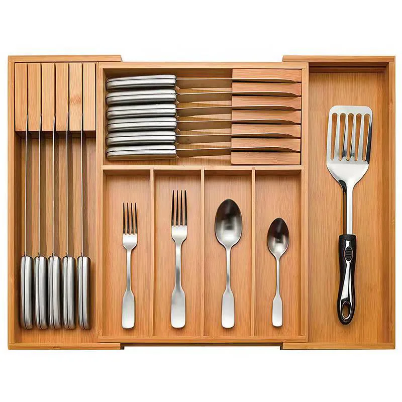 

Knife Storage Fork Tableware Drawer Divided Box Box Storage Storage Bamboo Wood And Box Sorting Knife Kitchen Box Bamboo