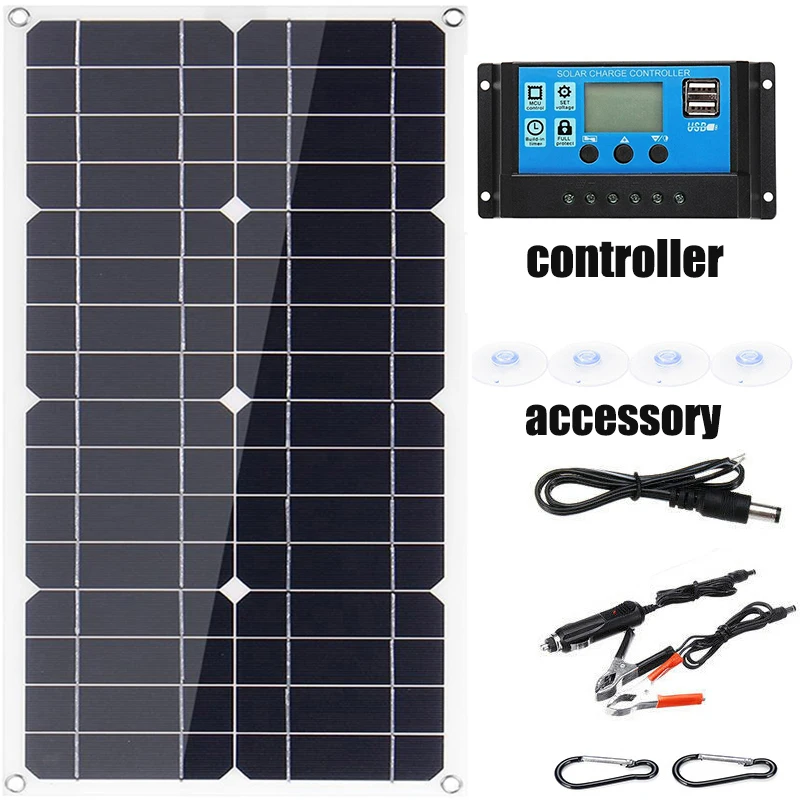 

500W Solar Panel Power Supply 5V/18V Monocrystalline Silicon Outdoor Solar Charging Photovoltaic Panel Module For Cars RV