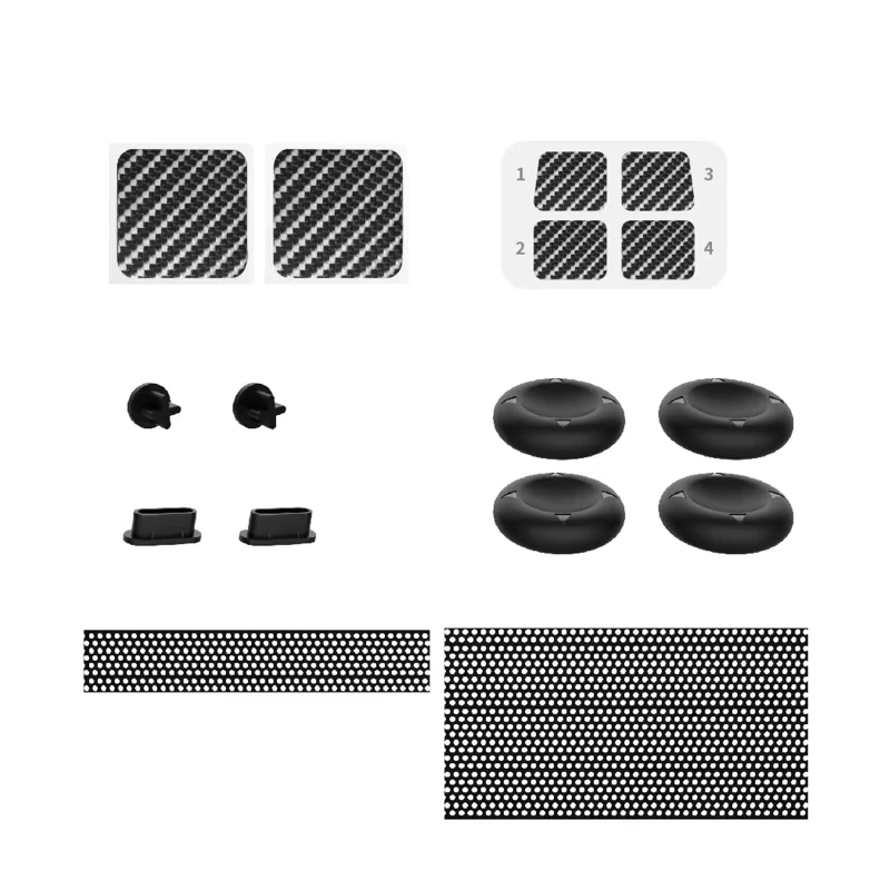 

For Steam Deck Game Controller Dust Plug Game Console Thumbstick Cap Dust Net Protective Stickers Set Accessories