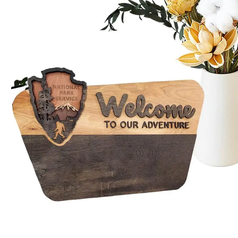 

National Park Adventure Sign 38cm Wooden Board For Park Themed Decor Wall Boards For Outdoor Activity And Nature Exploration