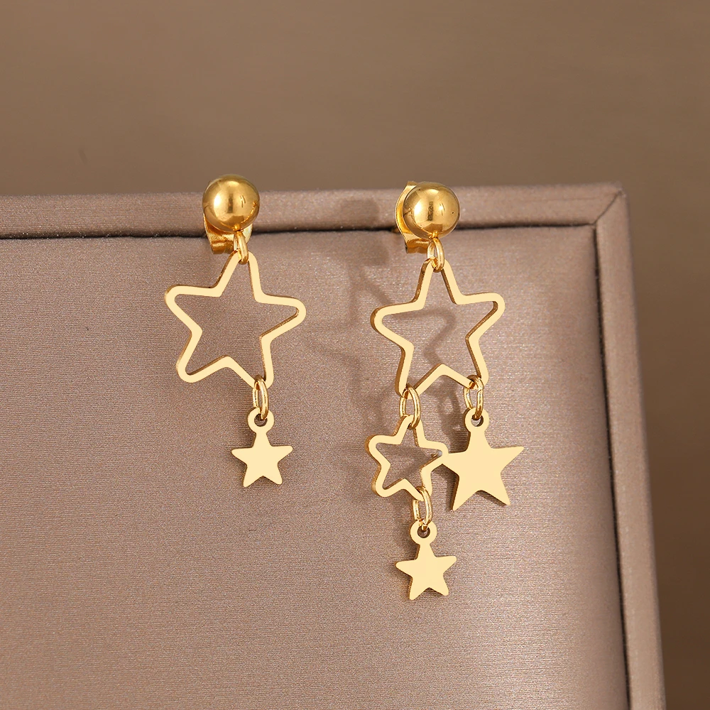 Женские серьги-подвески из нержавеющей стали