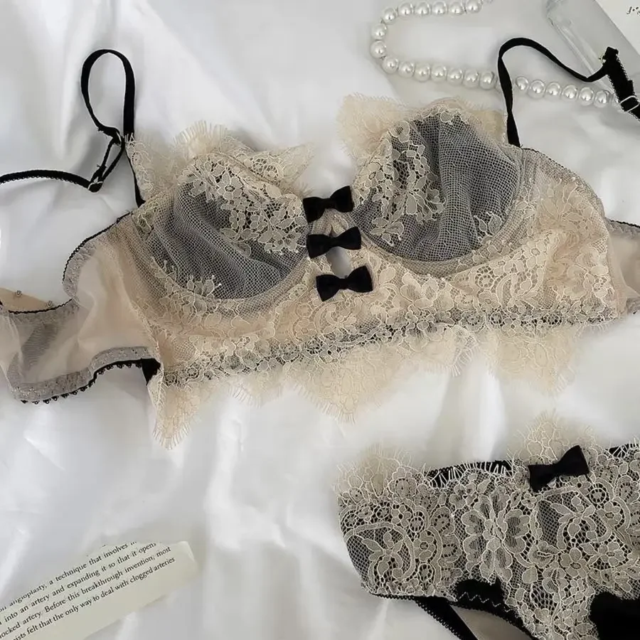 Французское сексуальное кружевное белье с большой грудью маленькое нижнее