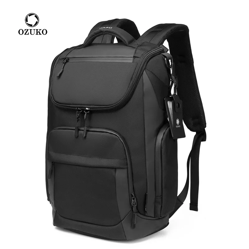 

OZUKO Men Backpack Multifunctio Large Capacity Waterproof Backpacks 15.6" Laptop Backpack Travel Business Male Bag USB Fashion