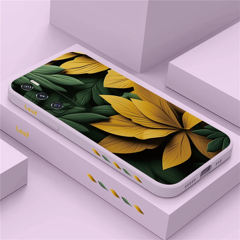 Яркий силиконовый чехол с рисунком листьев для VIVO V15 V20 SE V21E V23 V23E V25 Pro V27 V27E 29E