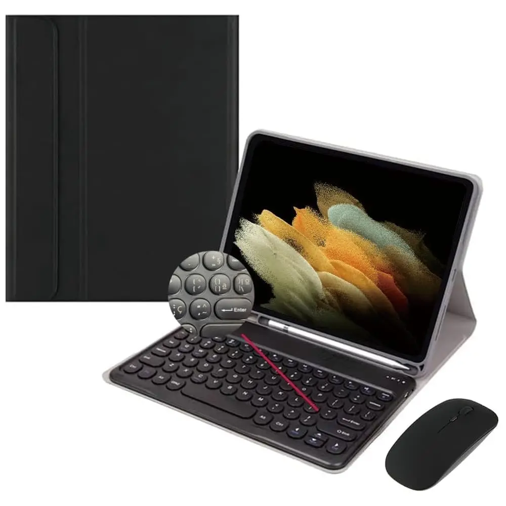 Чехол для клавиатуры Galaxy Tab A9 + / Plus 11 дюймов 2023 беспроводной съемный милый круглый